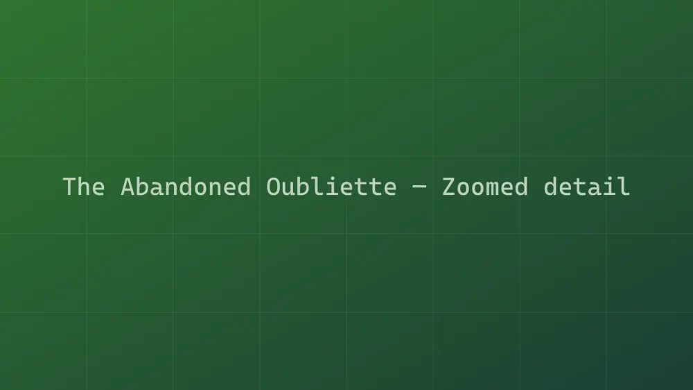 The Abandoned Oubliette — Image 1